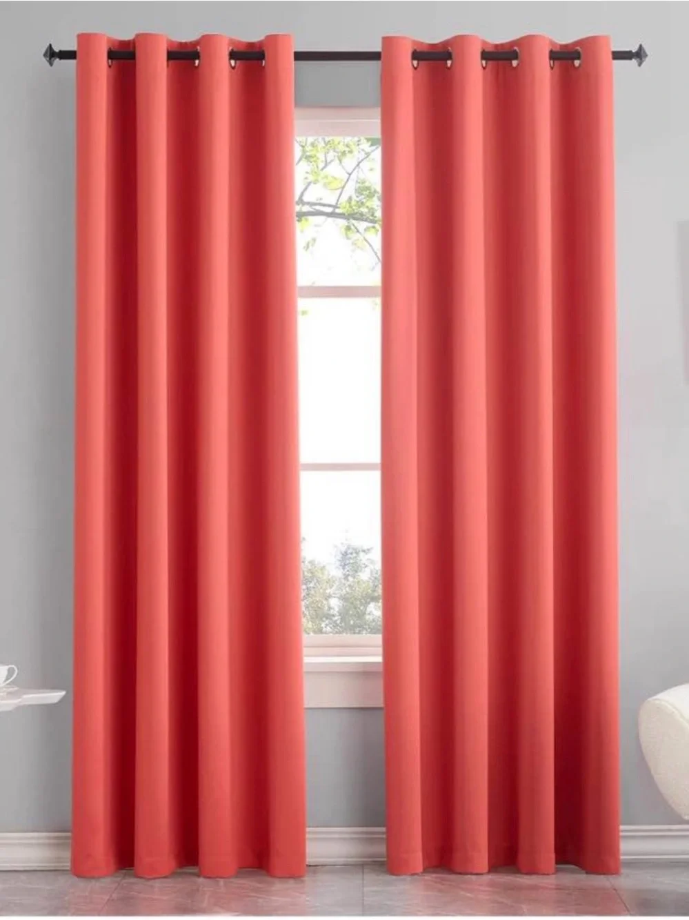 Coral blackout curtains 52 X 84 NEW 2 panels